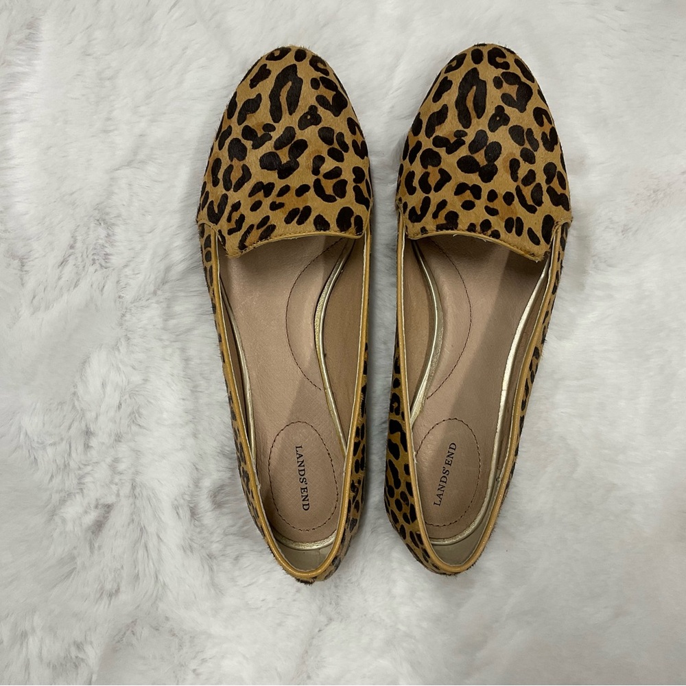 Lands' End Leopard-calf hair Slip-On Flats